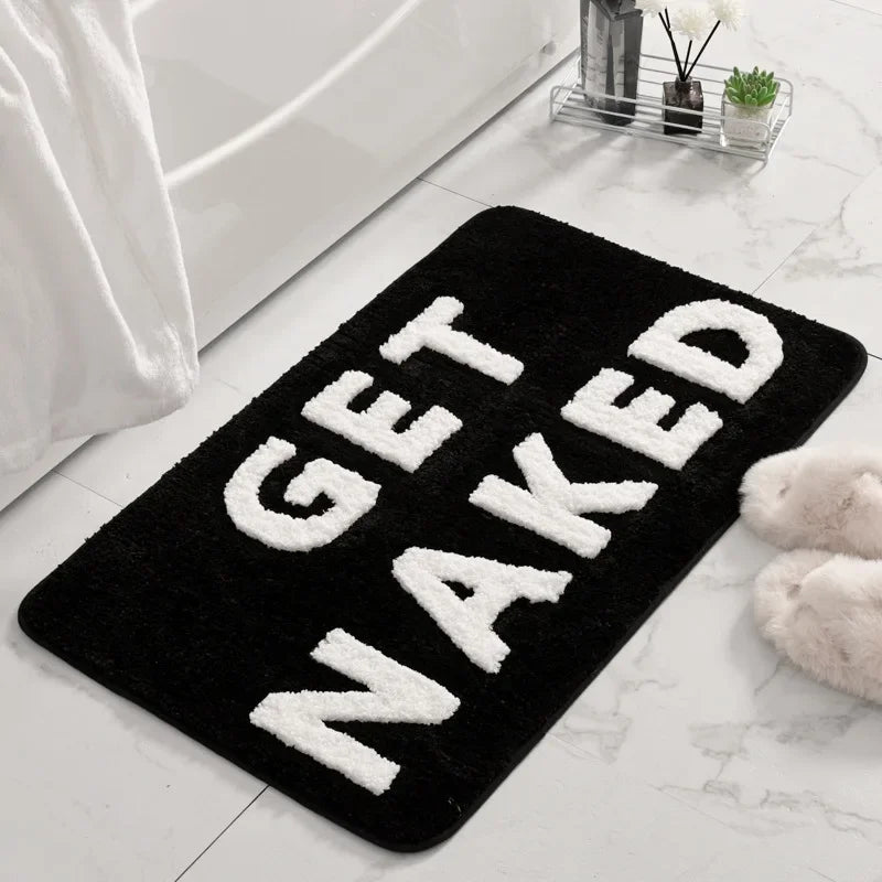 tapis bain moderne antidérapant polyester multicolore lettres relief adultes salon entrée