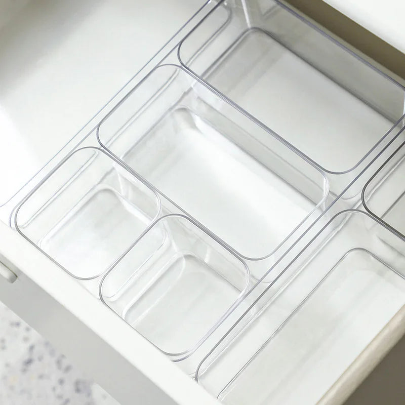 boîtes rangement transparentes modernes boîtes maquillage boîtes boîtes calculatrice stylos ciseaux cosmétiques éponges crèmes