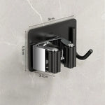 porte balais porte couverts adhésif mur noir gris moderne rangement cuisine salle bain