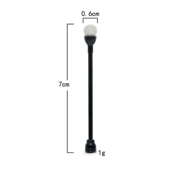 lampadaire miniature résine noir simple classique boules lumineuses blanches décoration jardin aménagement paysager diy
