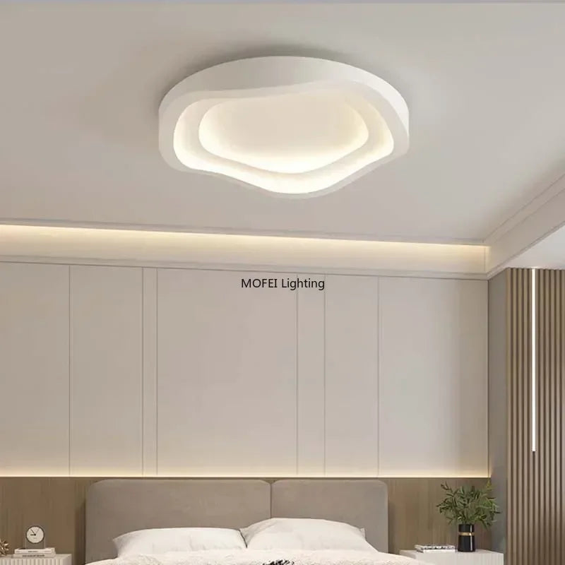 plafonnier led moderne blanc contemporain ovales opacité commandes tactiles