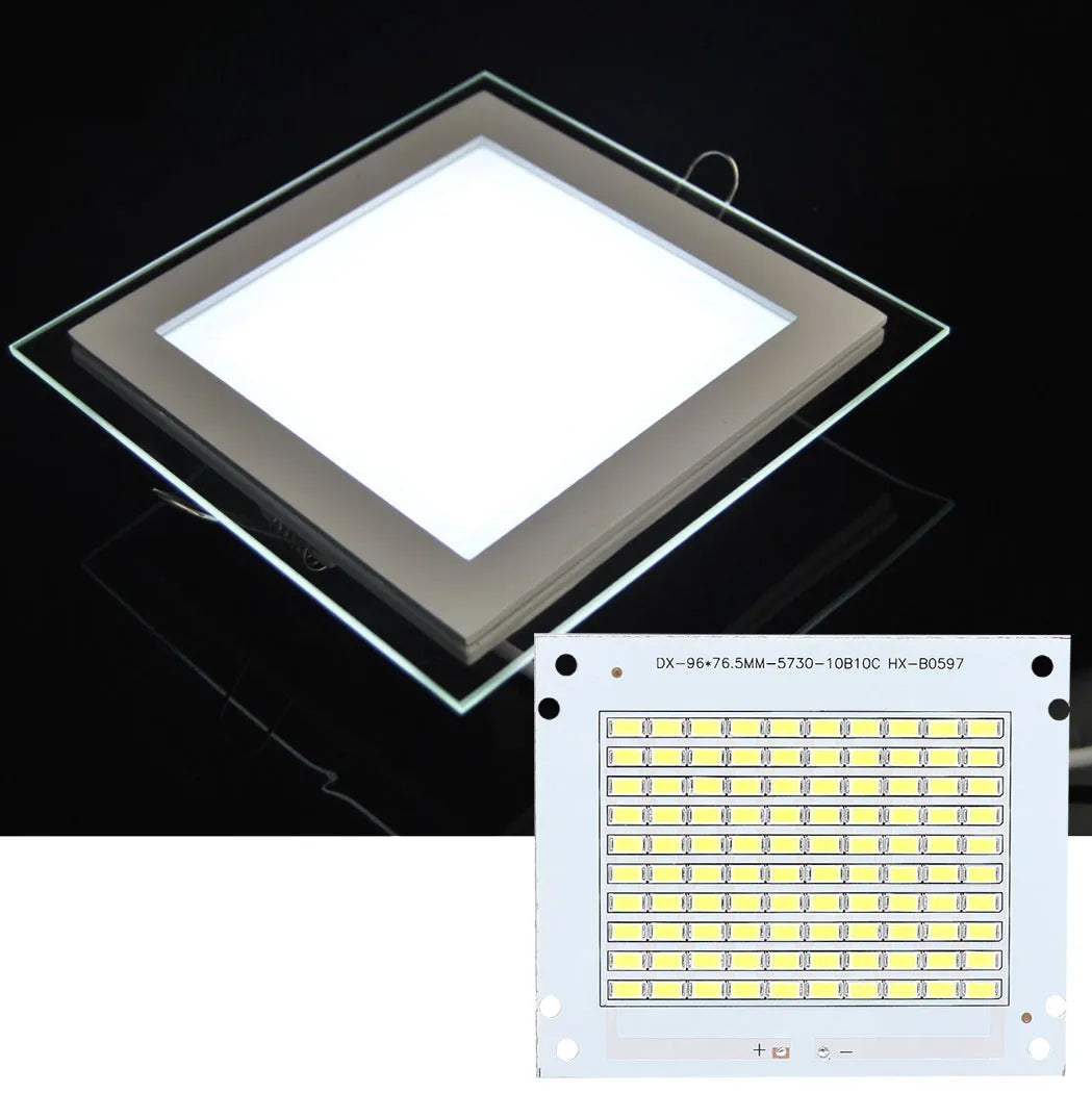 ampoule led 50w blanc 6500k module carré transparent moderne éclairage industriel fixations