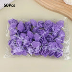 fleurs artificielles roses multicolores décoration maison fête 50 pièces branche polyester DIY