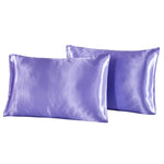 housses coussin satinées bleu marine pièces moderne literie opaques fixations