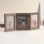 cadre photo triplé bois clair noir minimaliste charnières photos décoratives pouces pouces blanc foncé