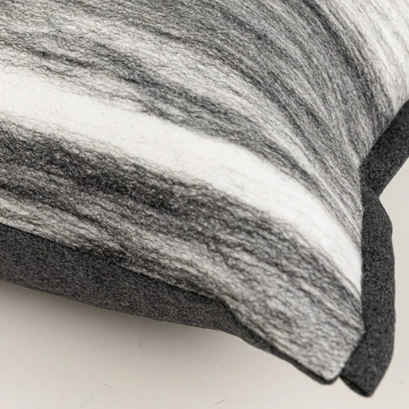 housse coussin gris noir rayées moderne polyester 45x45cm 30x65cm décoration intérieure voiture
