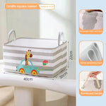 paniers rangement pliant tissu lin motif animaux moderne poignées corde rangement jouets chambre