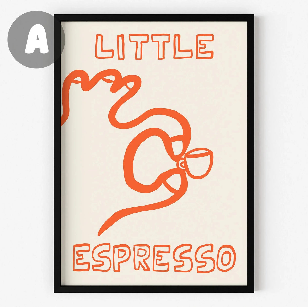 affiches modernes graphiques tasses espresso caffè noir blanc salon decoration
