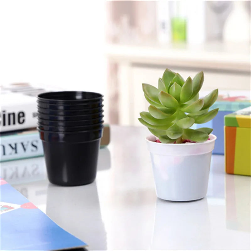 pots fleurs plastique rouge vert jaune bleu blanc noir modernes assiettes base