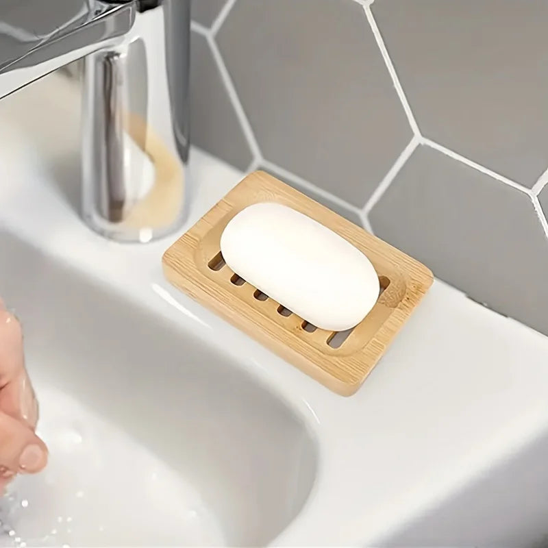 support savon bois naturel rayures minimaliste salle bains conteneur porte savon hygiène bain objet