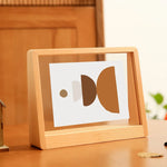 cadre photo moderne minimaliste bois clair imprimé graphique verre transparent maison 6pouces 7pouces