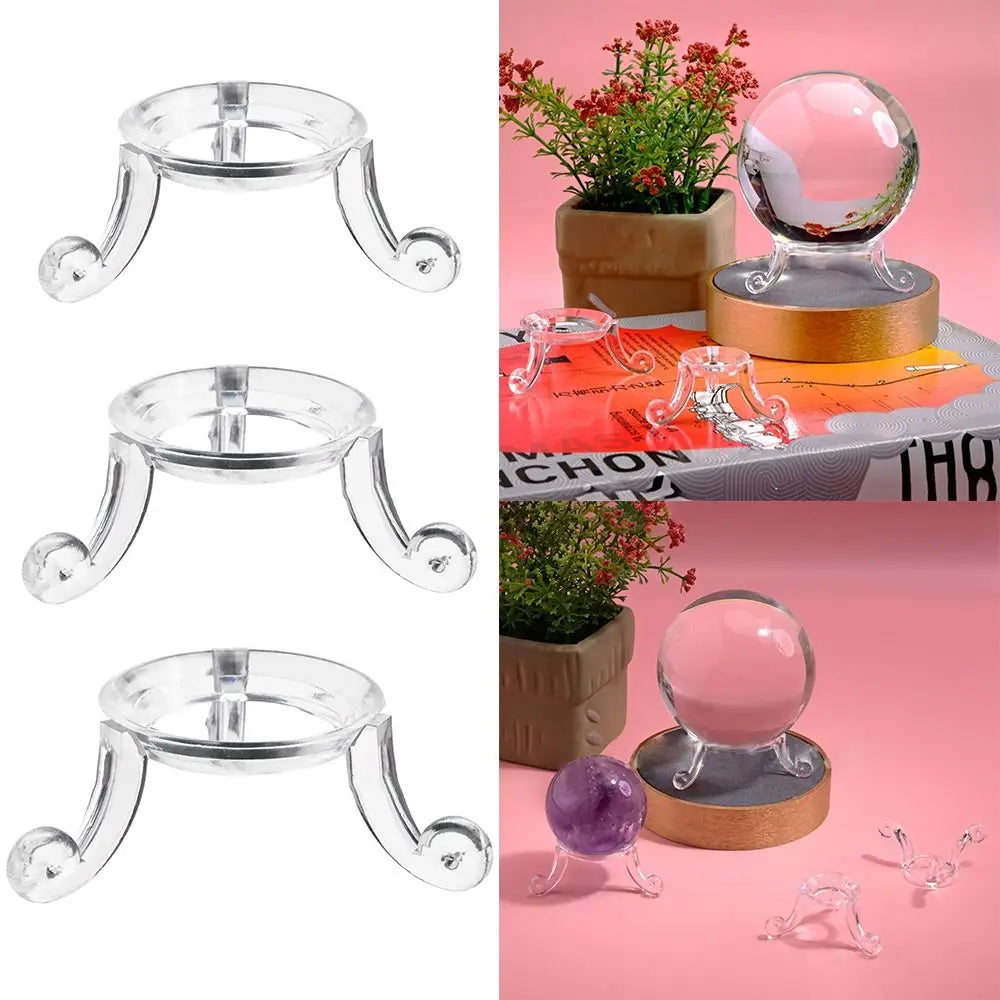 support transparent acrylique boule verre clip base décoration maison vintage ornemental