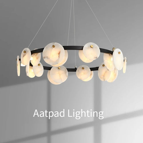 suspension lumineuse moderne marbre blanc noir doré salon salle manger chambre