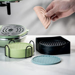 sous verres perforés moderne vert clair rose bleu noir respectueux environnement anneaux métalliques set