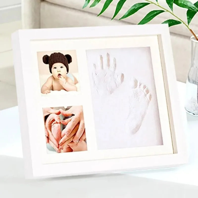 Cadre photo multi photos empreintes main patte noir blanc décoratif sentimental familial