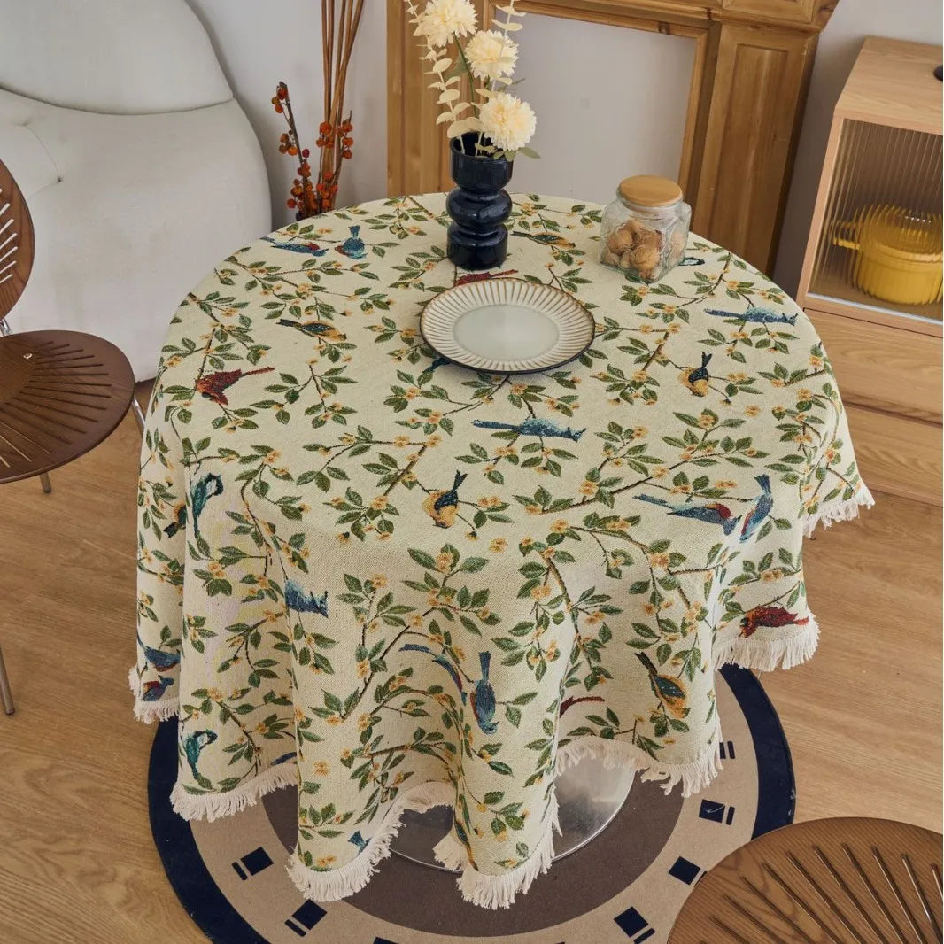 Nappe table multicolore florale classique maison fête mariage noël diamètre 60inch