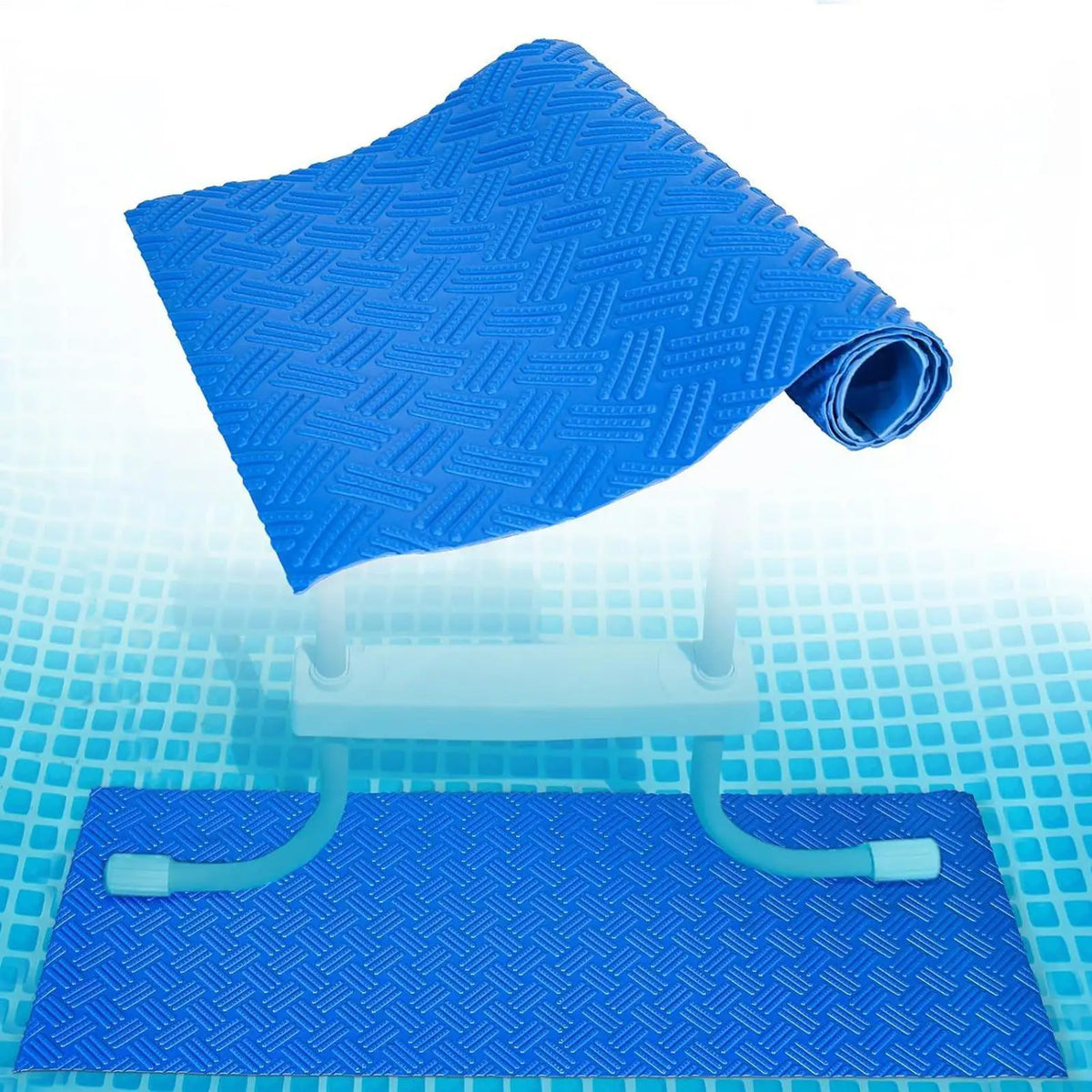 tapis antidérapant piscine bleu texturé losanges adhésif extérieur femme homme