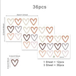 stickers muraux coeurs beige rose gris brun modernes adhésifs chambre enfants fonds écran