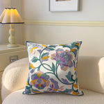 taies d'oreiller brodées motifs floraux coton polyester 45x45cm couleurs variées décoration intérieure coussins décoratifs