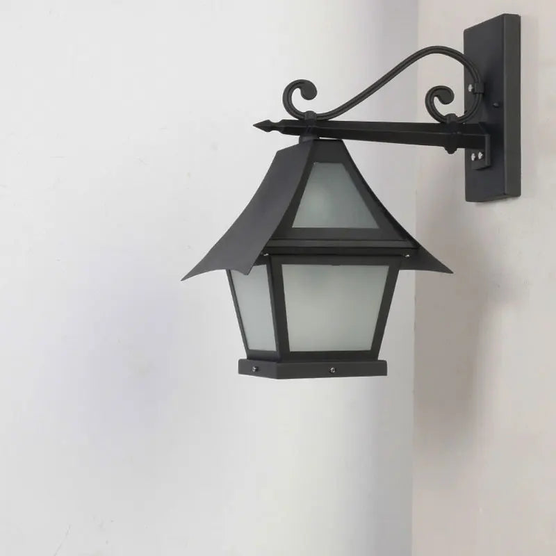lampe murale noire classique vintage finition métallique texture lisse ip65 e27 fixations visées