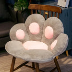 coussin patte chat peluche doux gris rose enfants lit décoration moderne intérieur