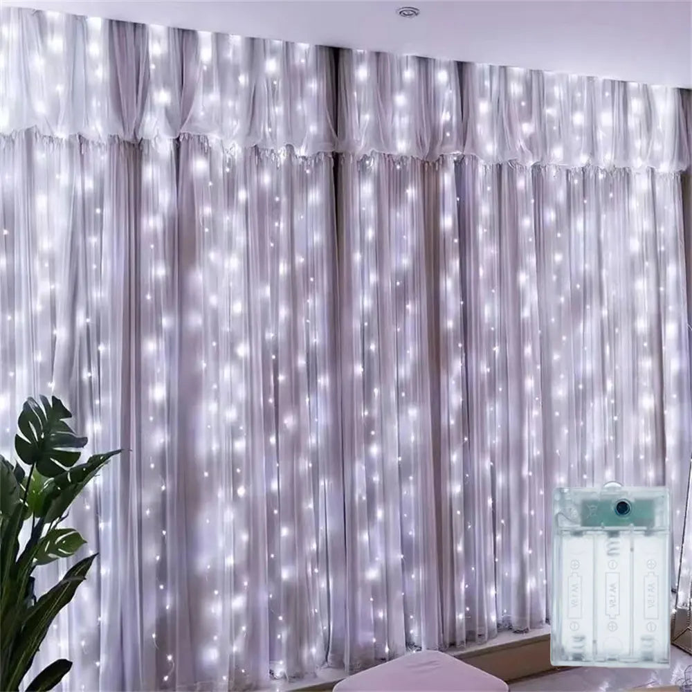 rideau lumineux led multicolore moderne translucide ruban adhésif bleu blanc rose