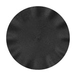 placemats ronds tissu rayures concentriques moderne rose doré rouge gris beige orange festive