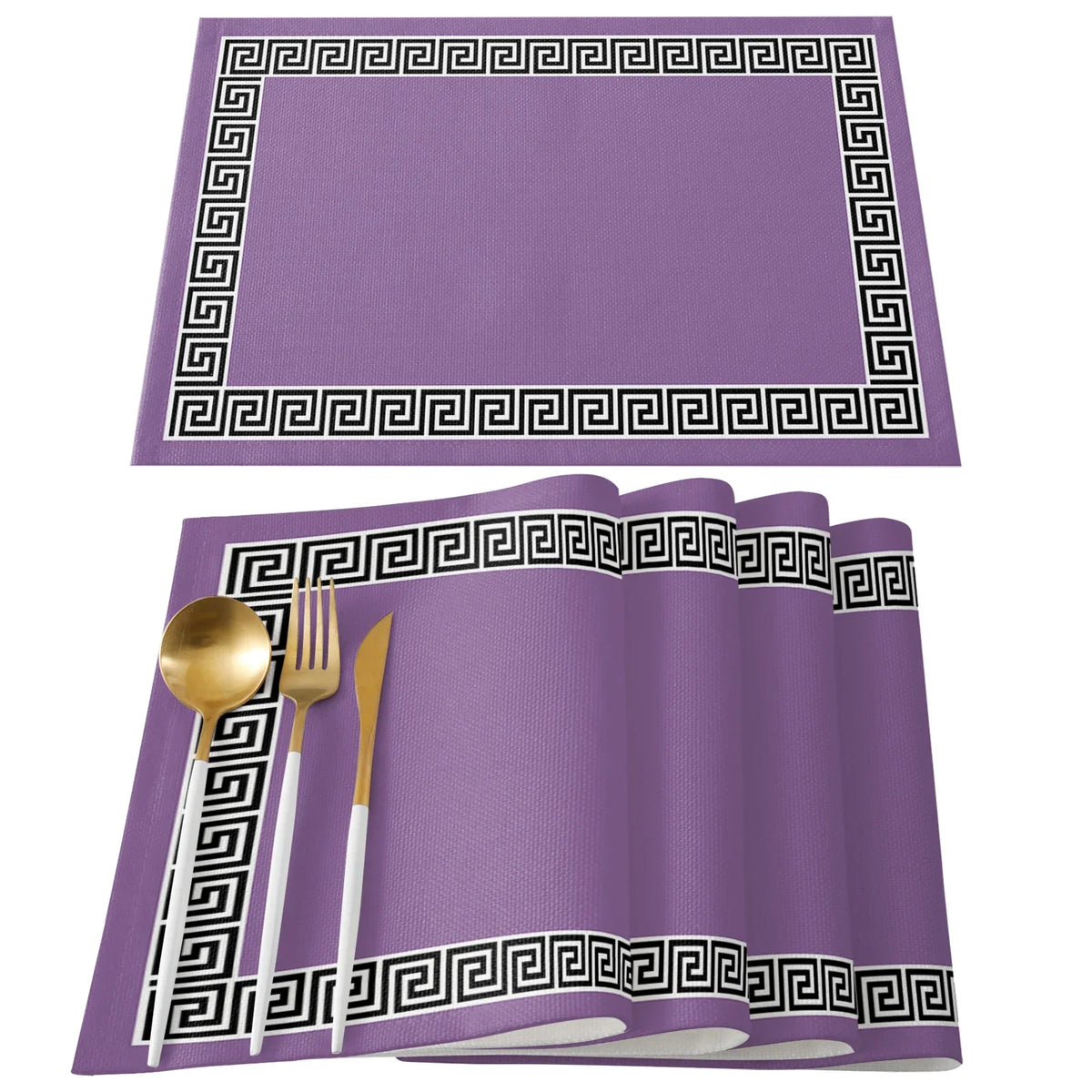 serviettes table classiques motif géométrique rouge gris bleu marine beige