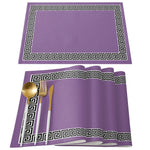 serviettes table classiques motif géométrique rouge gris bleu marine beige