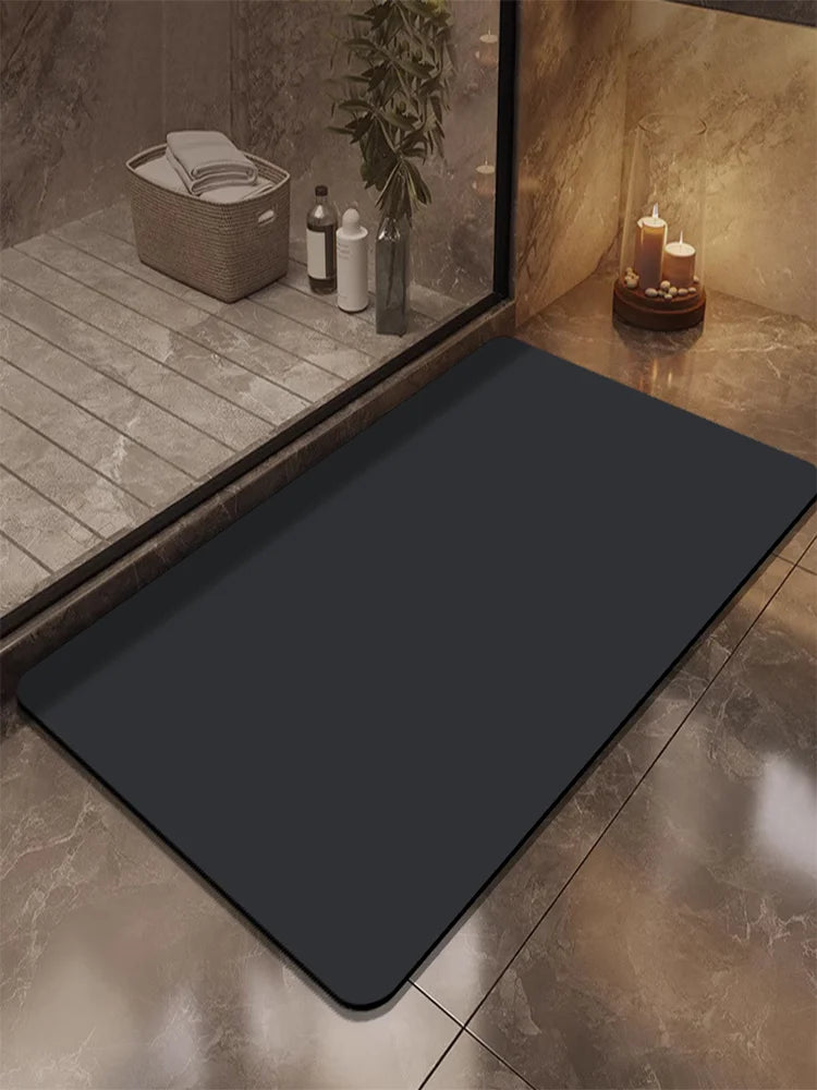 tapis sol antidérapant gris clair moderne salle bain entrée boue diatomée