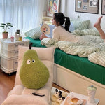 oreiller doux moelleux coussin peluche vert olive contemporain mignon décoration literie chambre fille