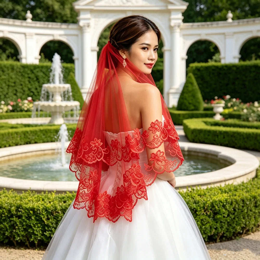 voile mariée blanc dentelle florale classique 140cm 280cm