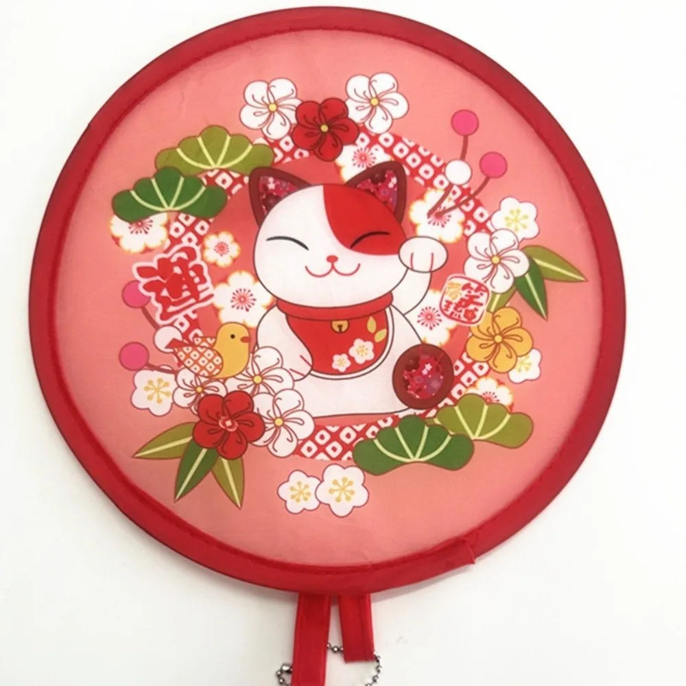 éventail pliant traditionnel japonais motif floral chaîne métallique bleu rose violet rouge blanc