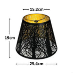 abat jour moderne noir doré forêt gravée accessoire éclairage décoratif chambre salon
