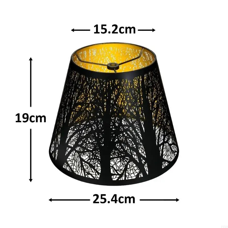 abat jour moderne noir doré forêt gravée accessoire éclairage décoratif chambre salon