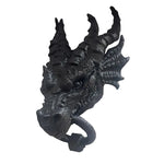 décoration murale tête dragon noire relief sculpté détaillée articulée fixe maison