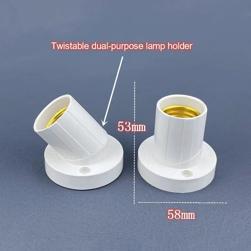 supports lampe blancs moderne rotation 45 degrés vis fixations abs matériaux