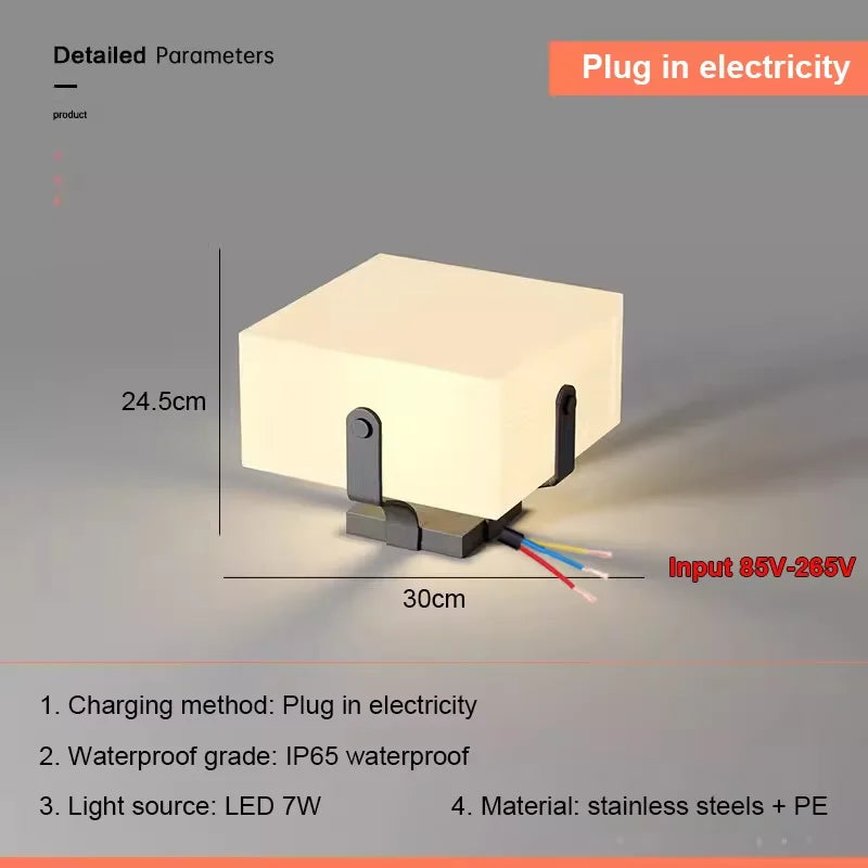 lampe solaire extérieure ip55 led contemporaine minimaliste blanc doré noir