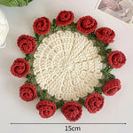 tapis table bouquet roses panier motifs fleuris artisanal main d'œuvre respectueux environnement