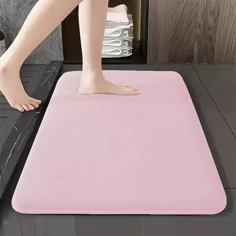tapis bain gris foncé velours absorbant antidérapant moderne salle bain grande taille extra doux