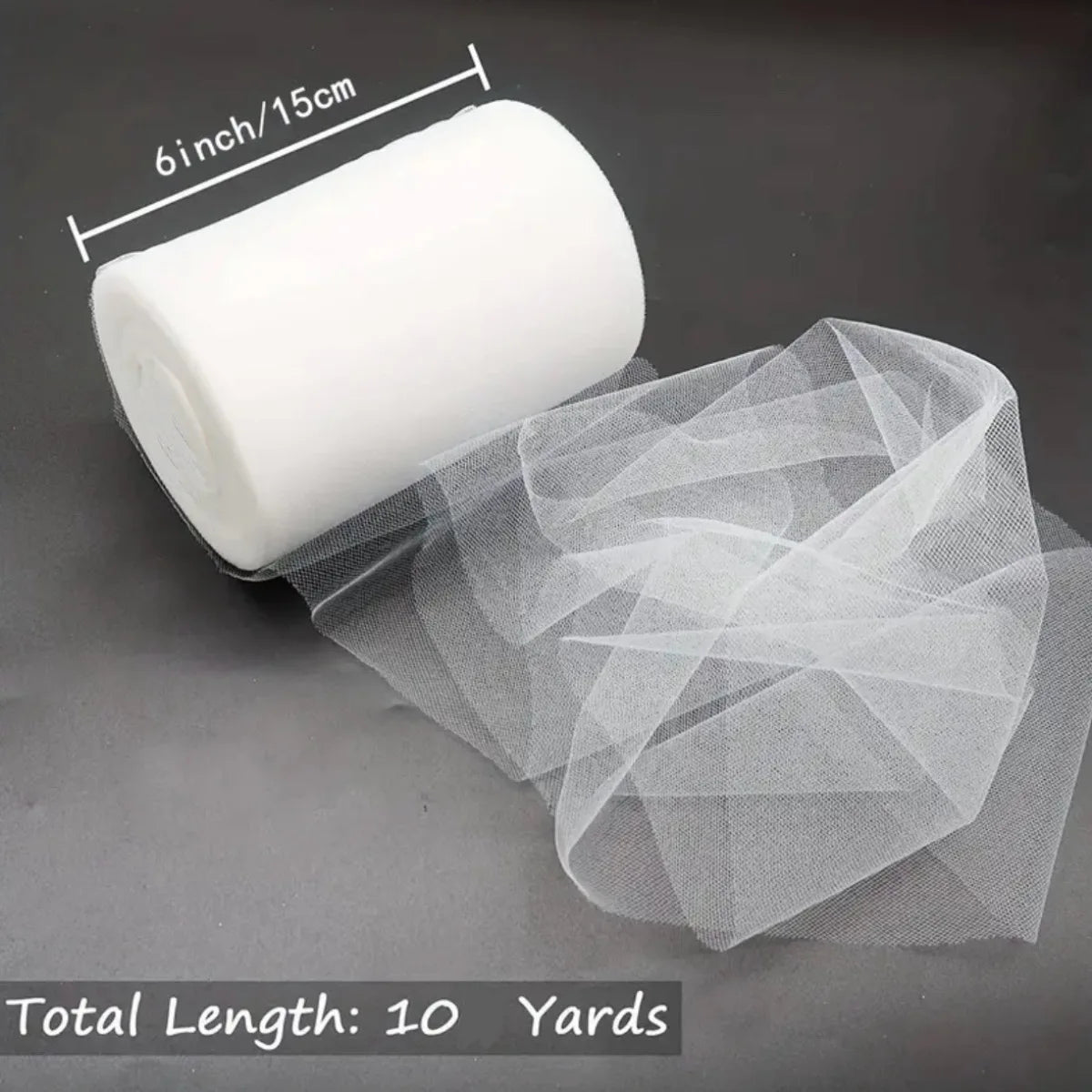 ruban tulle blanc fin 100 yards mariage anniversaire fête décorations élégantes translucent bricolage