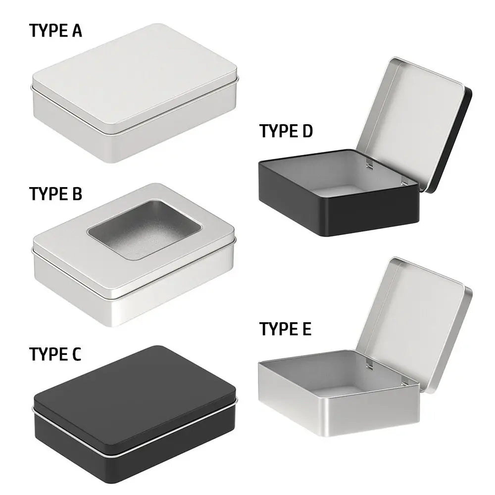 boîte rangement métal argenté moderne boîte cosmétique storage box respectueux environnement 95x70x25mm