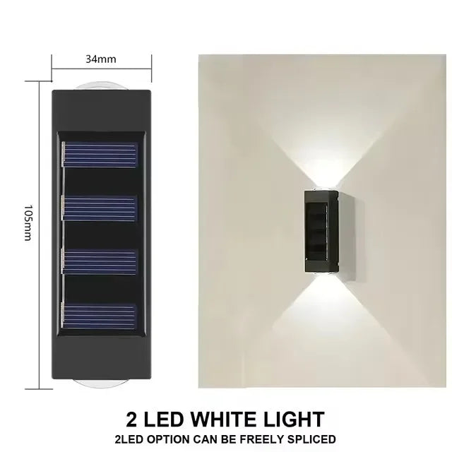 lampe murale solaire led noir panneau photovoltaïque vis moderne autonome
