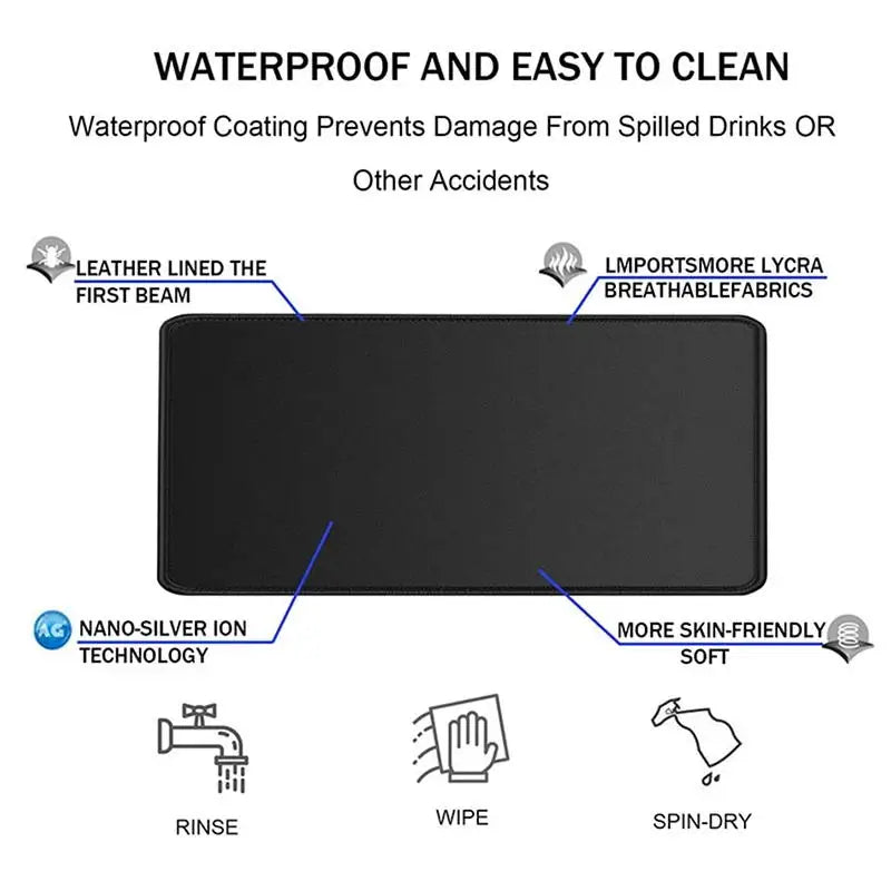 tapis souris noir anti dérapant 3mm épais moderne poignée gaming