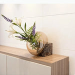 vase moderne or noir marbre boule verre support marbre fleurs artificielles table decorationintérieur