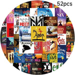 autocollants musique broadway théâtre enfants stickers illustrés adhésifs variés couleurs opaques