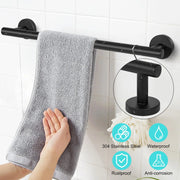 Barre de serviette murale 40 cm noir mat acier inoxydable pour salle de bain moderne