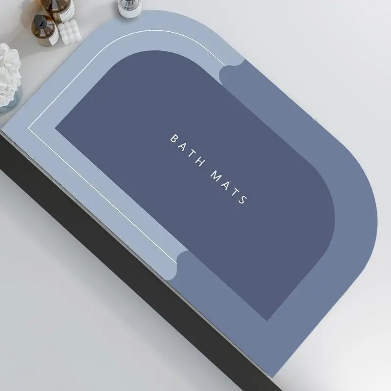 tapis bain gris vert moderne minimaliste lavable main machine usage maison salle bain