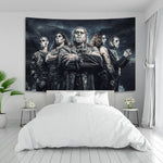 tapisserie graphique powerwolf rouge jaune bleu noir bohème hippie décoration intérieure chambre