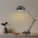 lampe moderne argentée base solide éclairage économie d'énergie chambre coucher pliable rechargeable certifiée